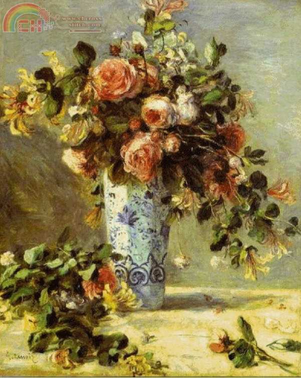 GK942 Roses & Jasmine in a Delft Vase.jpg