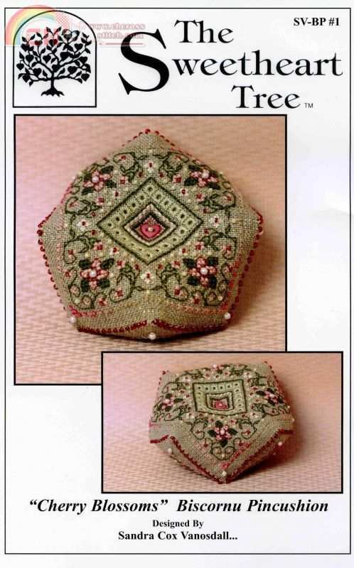 TST Cherry Blossoms Biscornu Pincushion.jpg