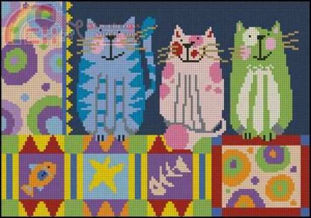 The World of Cross Stitching - Happy Cats.jpg
