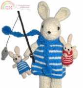 HandMadeAwards Mummy Bunny Is Fishing With Her Twins by Loly Fuertes