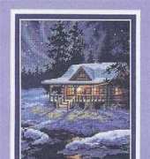 Dimensions - The Gold Collection Petites 65007 Moonlit Cabin