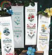 The Victoria Sampler October Birthday  Bellpull