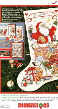 Dimensions 8437 Santa in the Chimney Stocking XSD