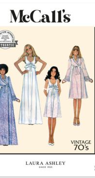 McCalls - M8430 Vintage 70s Misses Robe and Nightgown - Sizes XS-M
