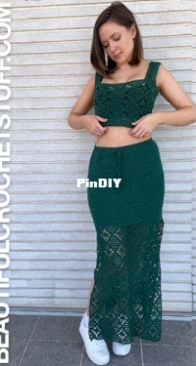 Beautiful Crochet Stuff - Crochet Maxi Skirt and Tank Top Set