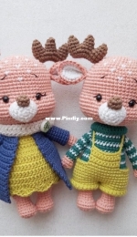 Amigurumi By Güli - Gülizar Ekiz - Carl and Crystal the Deer - Carl ve Crystal - Turkish