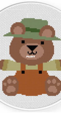 Daily Cross Stitch - Farmer Boy Bear