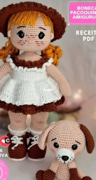 Feito a Mão - Mari Trevisan - Boneca Paçoquinha de Amigurumi - Portuguese