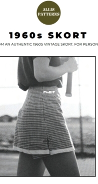 Allis Patterns - Allison Boyes - 1960s Vintage Skort - Sizes XXS-7XL