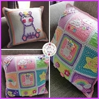 Cute Crochet Makes - Lisa Hooper - Unicorn Dreams  Cushion Frond Panel