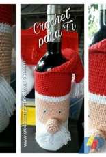 Crochet para Ti - Diego Alderete - Santa Claus Bottle Cover - Free