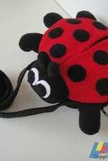 Sky Magenta - Crochet Ladybug sling bag