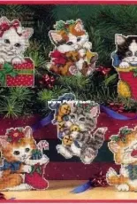 Dimensions 8519 Merry Kittens Ornaments PCS