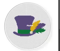 Daily Cross Stitch - Mardi Gras Hat