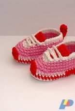 Pink baby booties