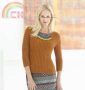 Lion Brand Yarn-L0576-Ribbed Top-Free