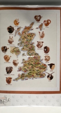 Thea Gouverneur 1076A Sheep Map of Great Britain