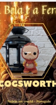Amigurumi Joy - Marina - Beauty and teh Beast - A Bela e a Fera - Cogsworth - Portuguese