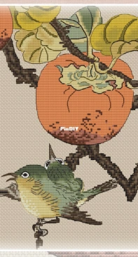 Irina Cross Stitch - Birds on Japanese Persimmon by Irina Kuklyaeva