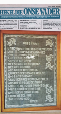 Onse Vader Our Father Fillet Crochet Pattern In Afrikaans