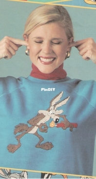 Wile E Coyote with Dynamite from Leisure Arts - Leaflet 2564 Looney Tunes in Waste Canvas XSD
