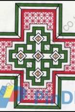 Elizabeth ALmond FR0019 Christmas Cross -Blackwork pattern - Free