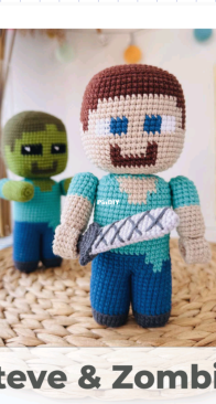 Moomigurumi - Momigurummi - Momigurumi - Momigurum_i - Sviatlana Bozhko - Sveta - Steve & Zombie