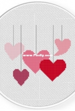 Daily Cross Stitch - Hearts on Strings
