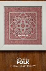 Modern Folk Embroidery - Floral Heart Pillow XSD and PCS