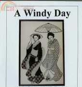 Catkin Embroidery Designs - A Windy Day, Blackwork