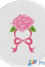 Daily Cross Stitch - Pink Rose Wrist Bracelet