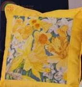 Daffodils Pillow by Donna Giampa of The Vermillion Stitchery from Just Cross Stitch Mar/Apr 2012 XSD