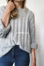 Vertical Stripes Sweater (2018) by Mette-Wendelboe Okkels - PetiteKnit - French, Danish