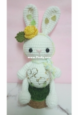 Amigurumi Bunny with Yellow Rose