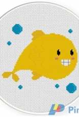 Daily Cross Stitch - Cute Smiley Fish