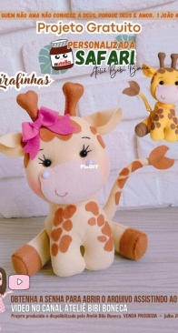 Atelie Bibi Boneca - Bruna Guimaraes - Personalized Nutella -  Safari - Jiraffes - Jirafinhas - Portuguese - Free