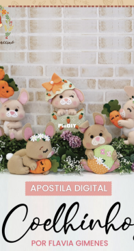 Atelie Abbraccino - Flavia Gimenes - Rabbits - Coelhinhos - Portuguese