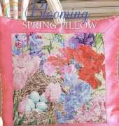 Blooming Spring Pillow by Donna Vermillion Giampa from Just Cross Stitch March/April 2011 XSD