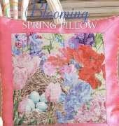 Blooming Spring Pillow by Donna Vermillion Giampa from Just Cross Stitch March/April 2011 XSD