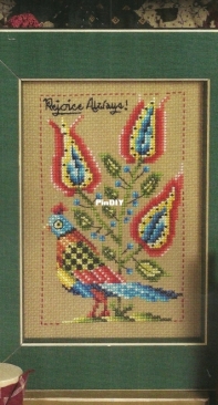 Rejoice Always! Folk Art Bird - Cross Country Stitching January - February 2013