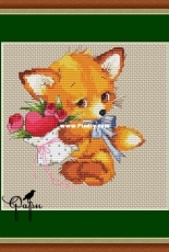 Fox with Flowers by Farn / Ekaterina Muzykevich