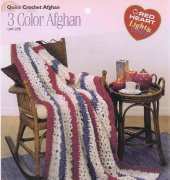 Coats and Clark Red Heart  LW1278 Quick Crochet Afghan - Three Color Afghan