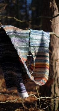 Temperature Rainfall Linen Wave Scarf by Jessica Mitchell-Free