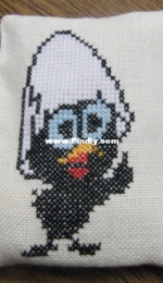 Calimero on lavendel bag.