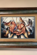 My finished cross stitch work - In His Hands, Dimensions 35102
