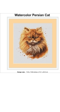 Banani Stitchery - Red Persian Cat by Anna Banani XSD