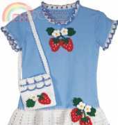 Maggies Crochet - Maggie Weldon - Strawberry T-Shirt Dress and Purse