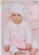 Sirdar - 1860 - Baby Girl Cardigan Beret and Blanket - 0-7yrs