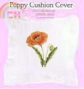 Cross Stitch Floral Designs Poppy Cushion by Joanne Sanderson