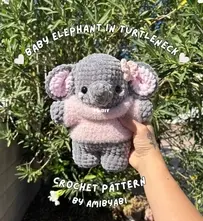 Ami by Abi - Abigail Hernandez - Baby Elephant in Turtleneck